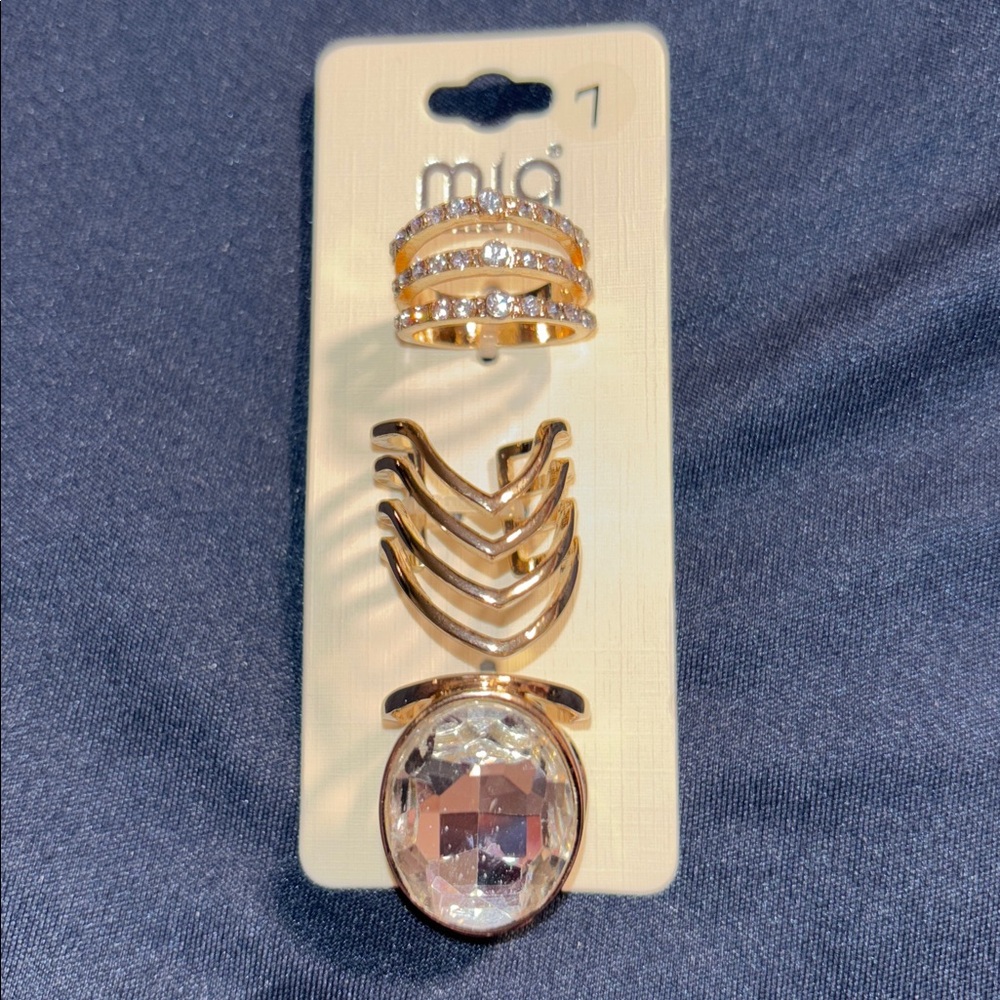 MIA  COLLECTION Gold Ring Trio Set
